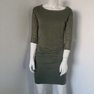 Rushed Boat Neck Dress